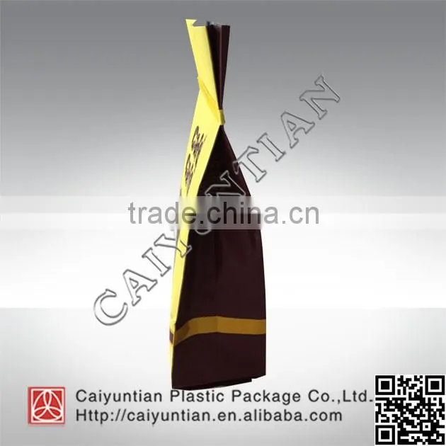 aluminum foil standup coffee pouch with tin tie
