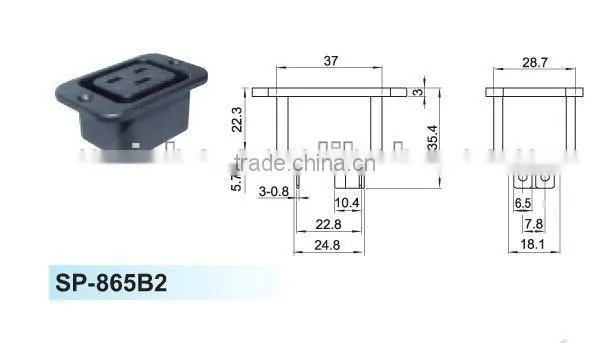 Three pins male 12v dc power outlet socket