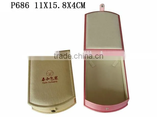 P685 Luxury PU Leather Jewellery Pendant Box Packing With Button