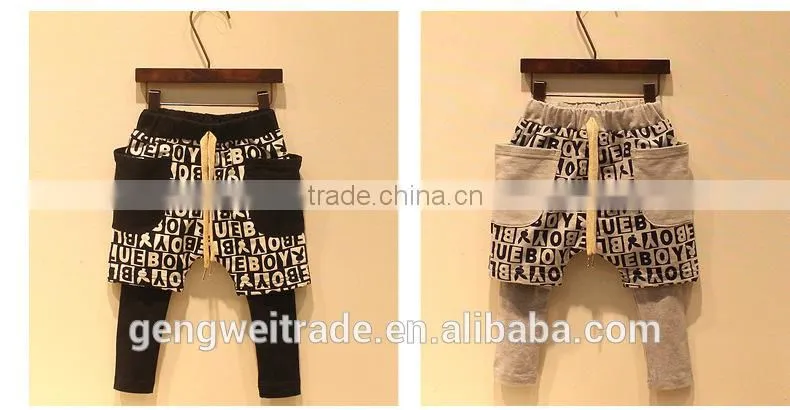 2015 Hip hop trend kids pants boy open files pants personality trend boys pants