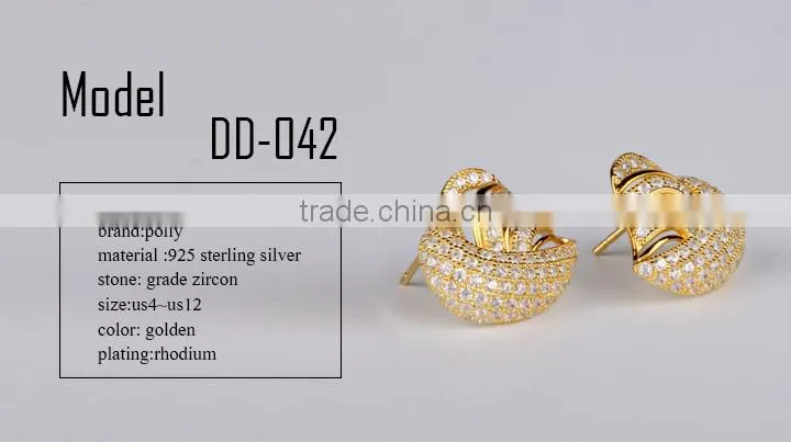 Hot Sell New goods 925 sterling silver crystal earring cuffs