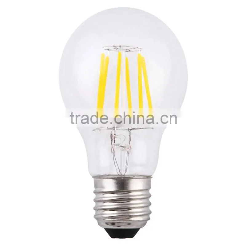 Hot Alibaba LED lighting Supplier Shenzhen manufacturer 120lm/w 4w 6w 8w e27 filament led bulb