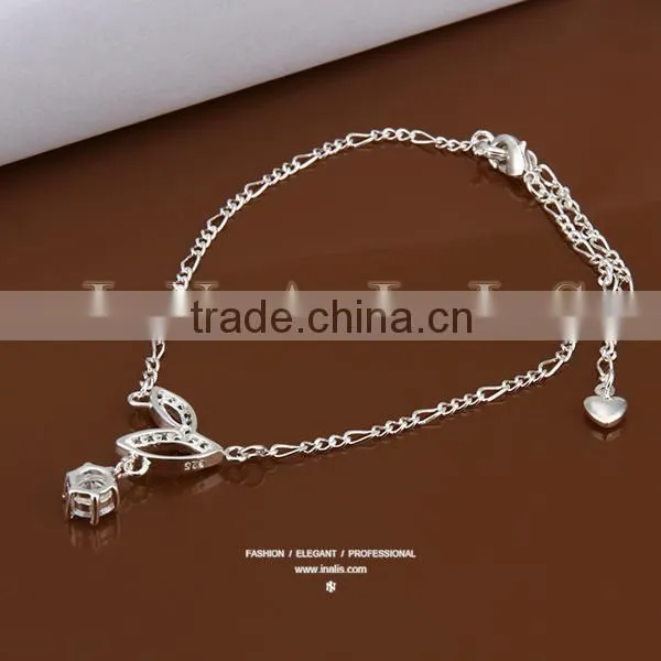 2014 Fancy sterling silver babys diamond anklet