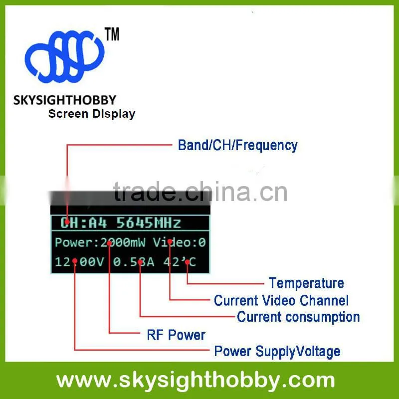 5.8Ghz 32CH 2000mw transmitter SKY-N2000 250 fpv quadcopter