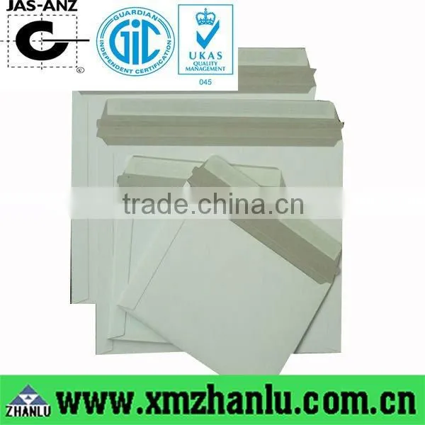 White board envelope made of 400gsm white lined chip board
