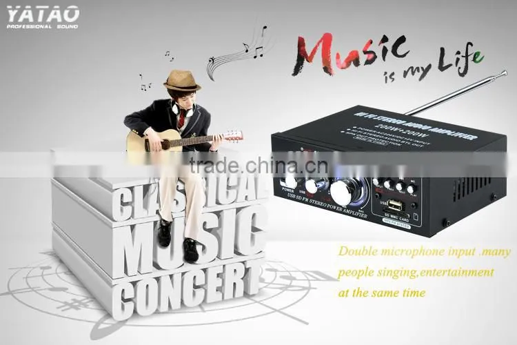 Discount 2015 newest professional audio power amplifier YT-698D with usb/sd three colour