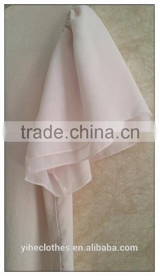 Sweet pink chiffon knitting wear short sleeve chiffon girl t-shirt