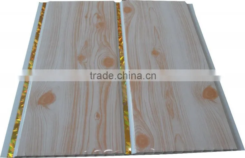 10'' width new style trinidad pvc ceiling panel & wall panel with sivler strip,middle groove G130