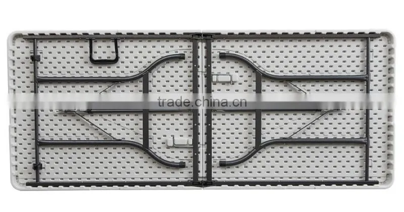 Portable Plastic Folding Table With Rattan Design