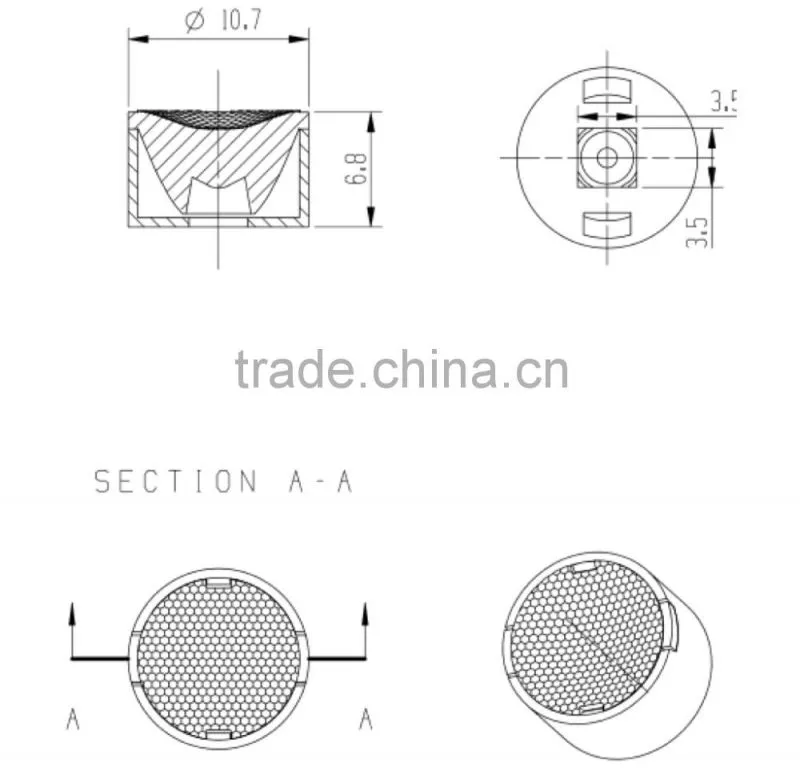 3535 LED 90 degree - 15 degree high power led lens