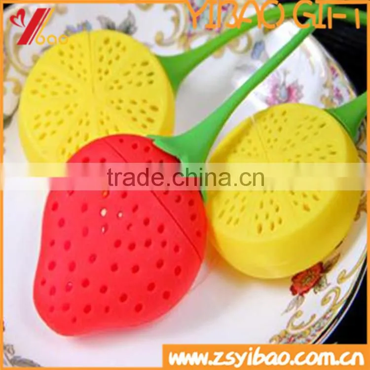 2015 Fashion Tool Silicone Strawberry Lemon Pear shape Tea Infuser