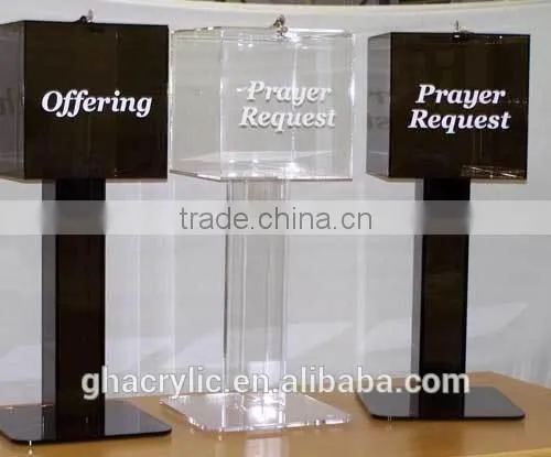 high-end acrylic donation boxes, Magnetic acrylic donation box with lock