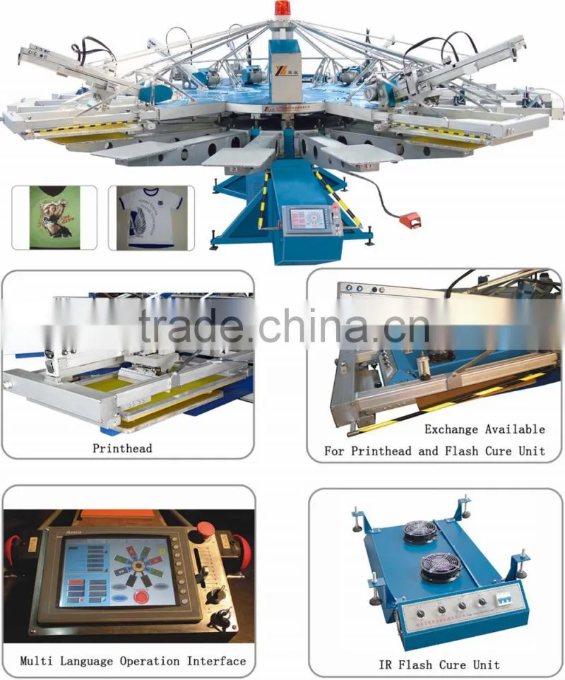 Automatic Rotary Silk Screen Printing Machine for Garment/T-shirt/Fabric/Textile/Clothes/jute bag/Non-woven fabric/Sole/Sale