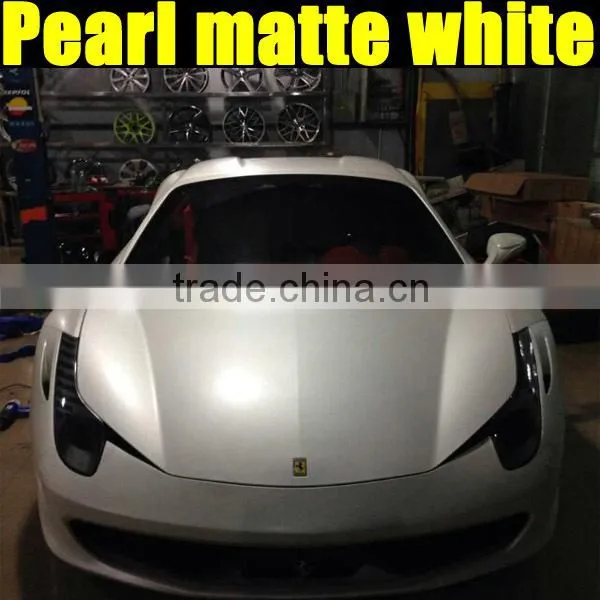 High quality pearl matte white vinyl film with air free bubbles 1.52*20m