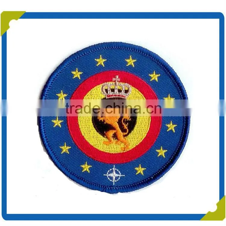 Fabric patch manufacturer hang embroidery badge for garment/cap