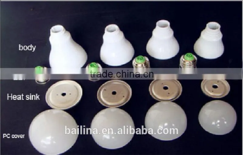 A60 shape luminum white house led bulb light b22, 7W high brightness led bulb lamps