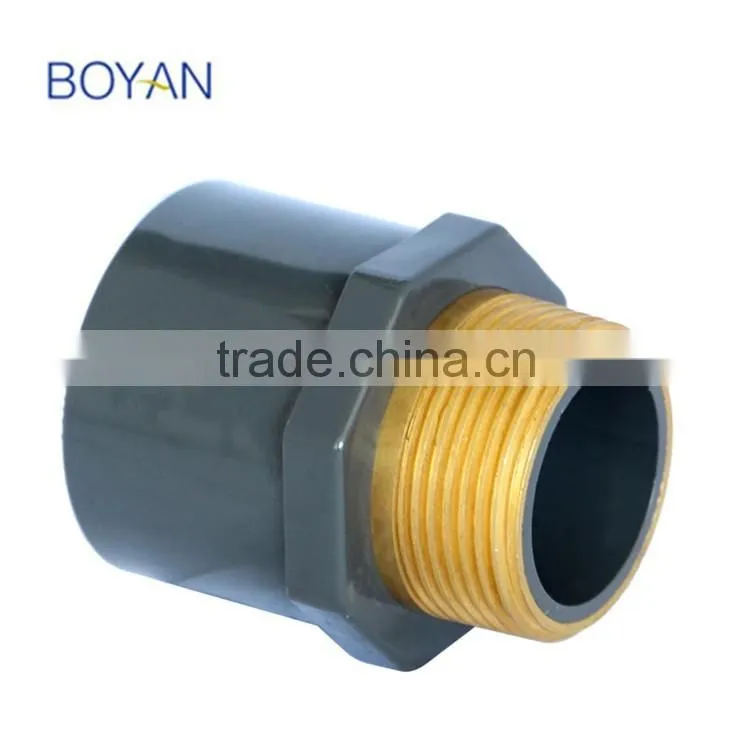 Made In China BOYAN PVC ASTM SCH80 Grey Pipe Fitting Thread Adapter Male Coupling Copper Fitting