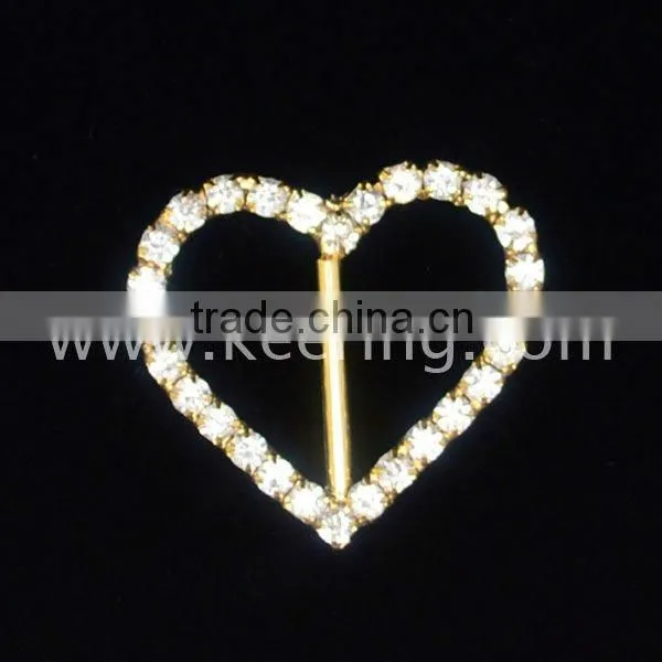 Hot sell heart rhinestone buckle sliders(WCK-562)
