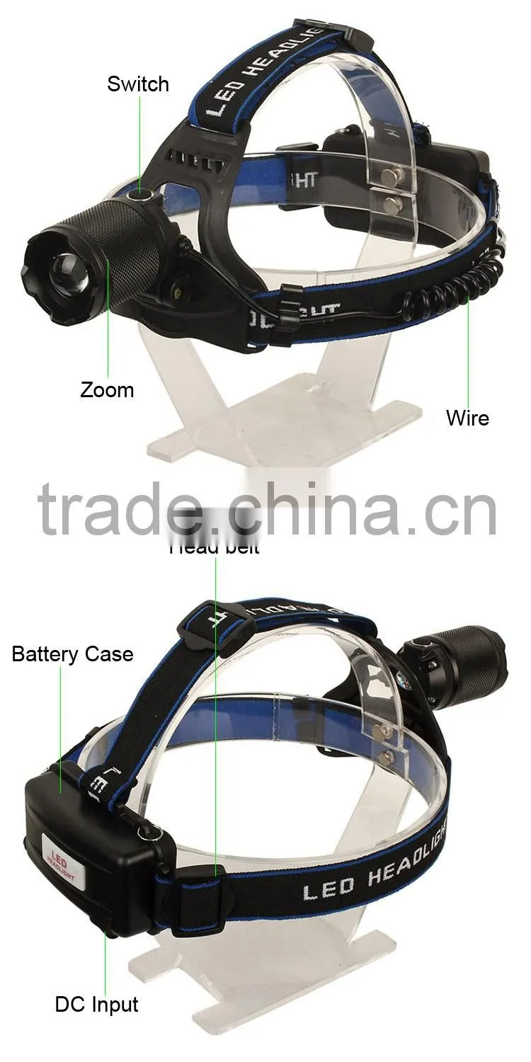 Passerby GD82 outdoor easy take zoom aluminum 18650 rechargeable R2 LED head lamp for hunting