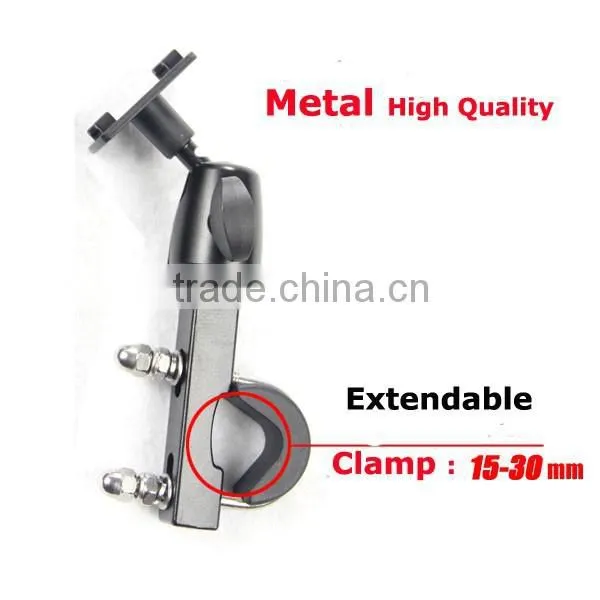 2015 Best Metal Motorcycle Bike Handlebar Mount Holder for iPad mini Samsung Phone GPS with Big Backup Scooter Stand Bracket