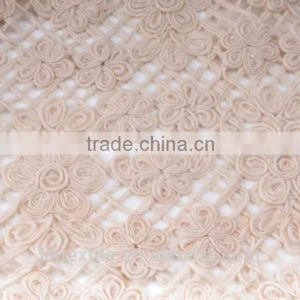 new item wool flower pattern organza lace embroidery fabric for clothes