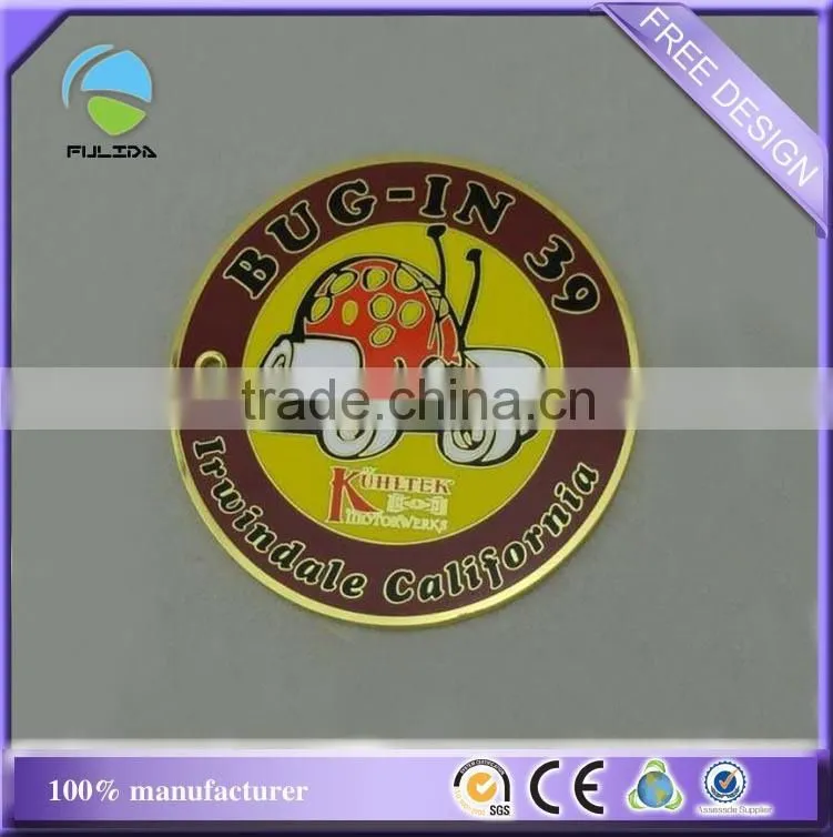 custom Cloisonn imitation synthetic enamel brown chocolate gold souvenir pin badge