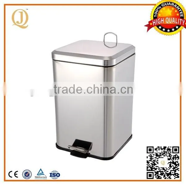 wholesales silver square kitchen bin 20L metal square waste bin for kitchen