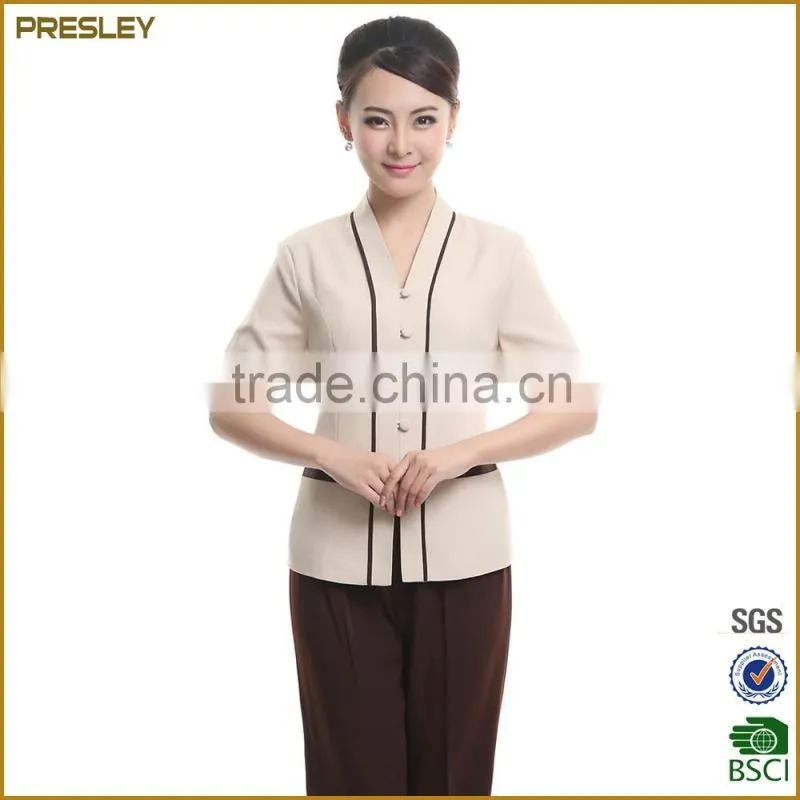 comfortable wear resistant restautant women cleaning uniform for hotel