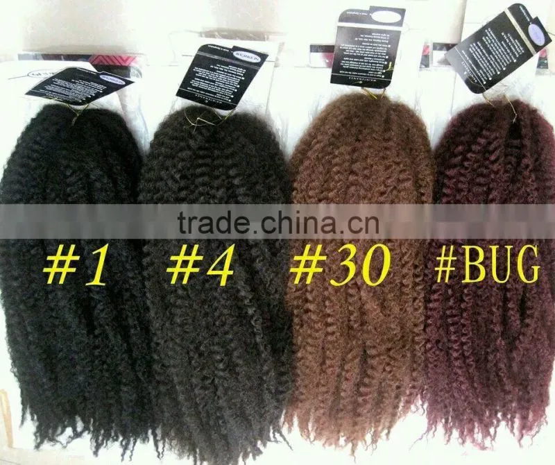 2016 hot selling synthetic afro kinky hair weave marley braids afro kinky wholesale price