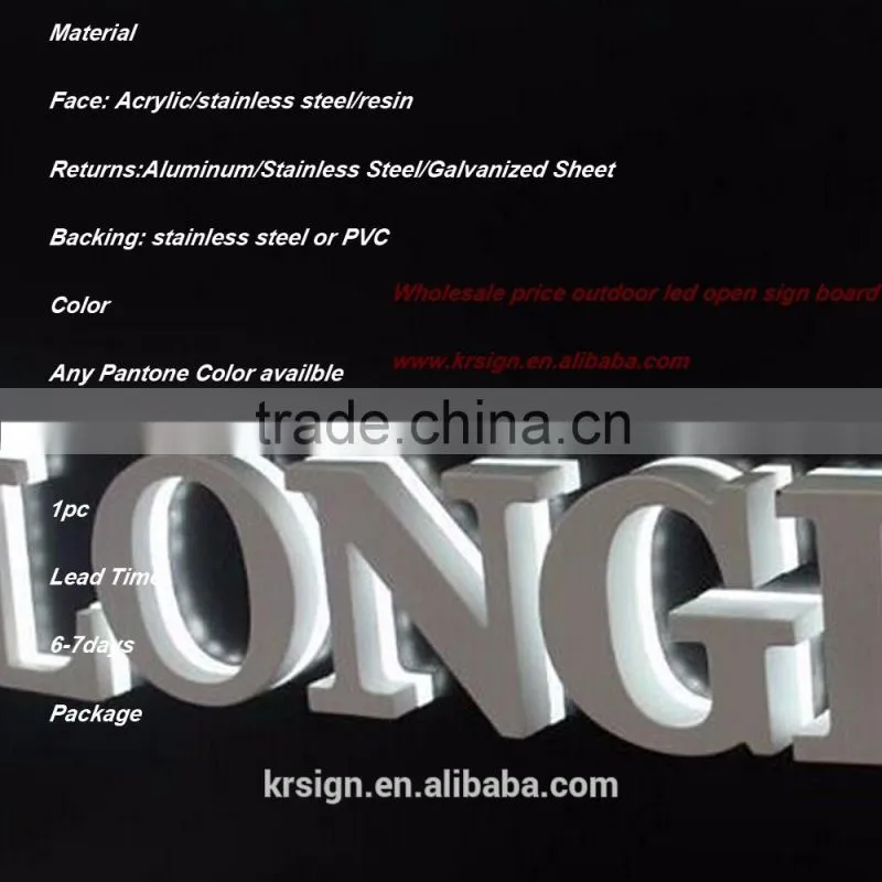 backlit acrylic led sign letter for shop front