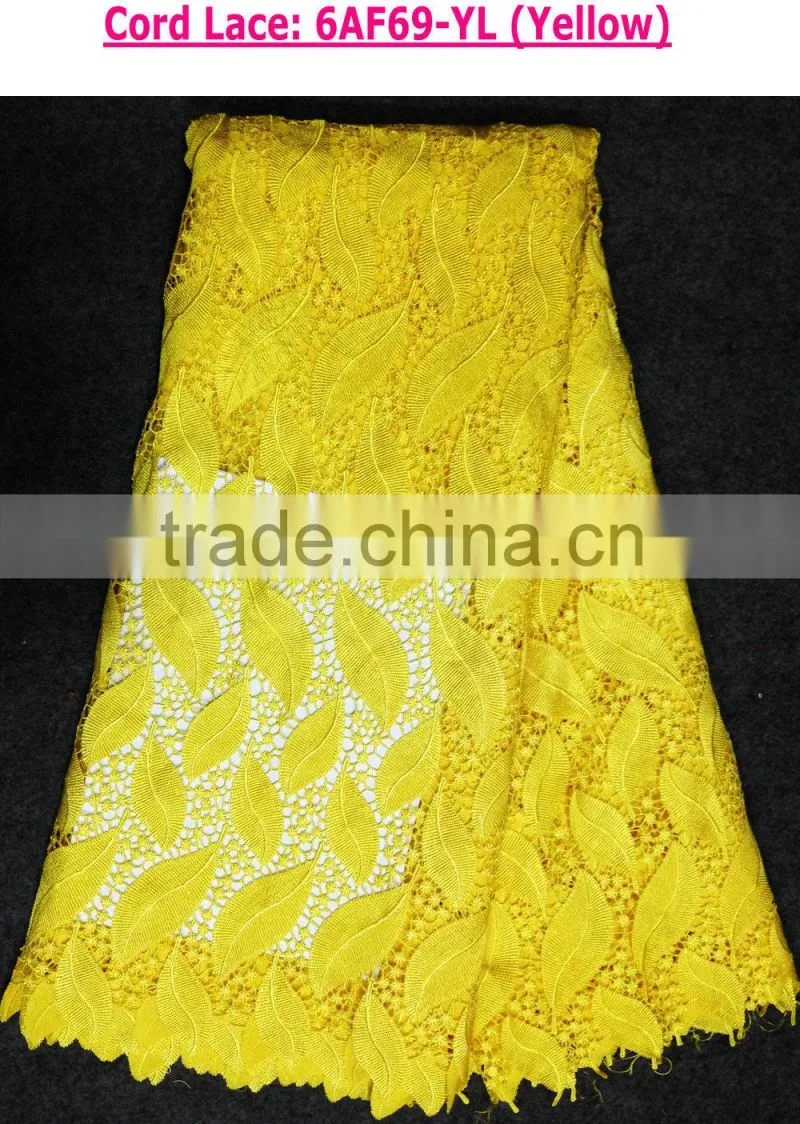 African embroidery design net lace guirpure lace fabric Purple color dress for party