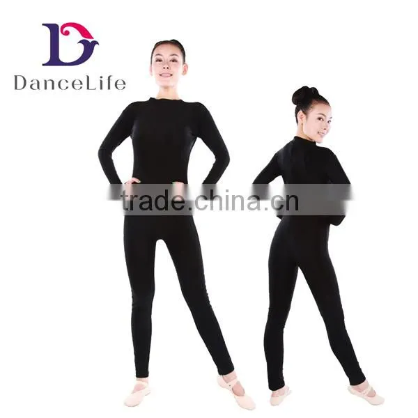 A2624 Ankle Length Spandex Unitard wholesale ballet sapndex unitards for high collar ballet dance unitards