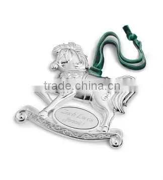 Christmas metal rocking horse hanging ornament