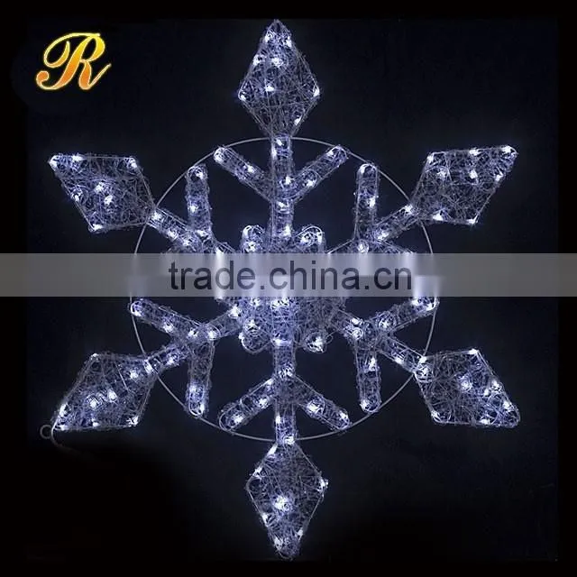 Chinese import sites led snowflake for christmas street decorations