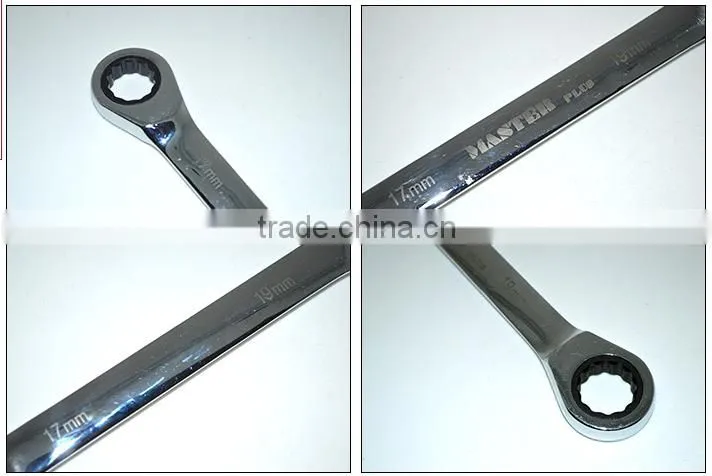 K-Master mirror polished chrome plated double ratchet wrench