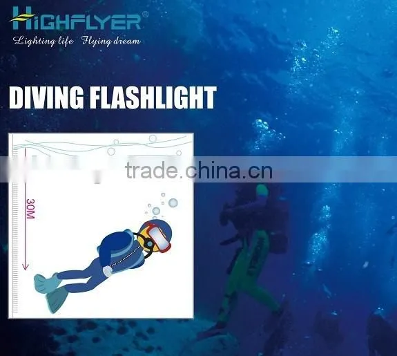 High quality dive torches flashlight rechargeable falshlight for diving