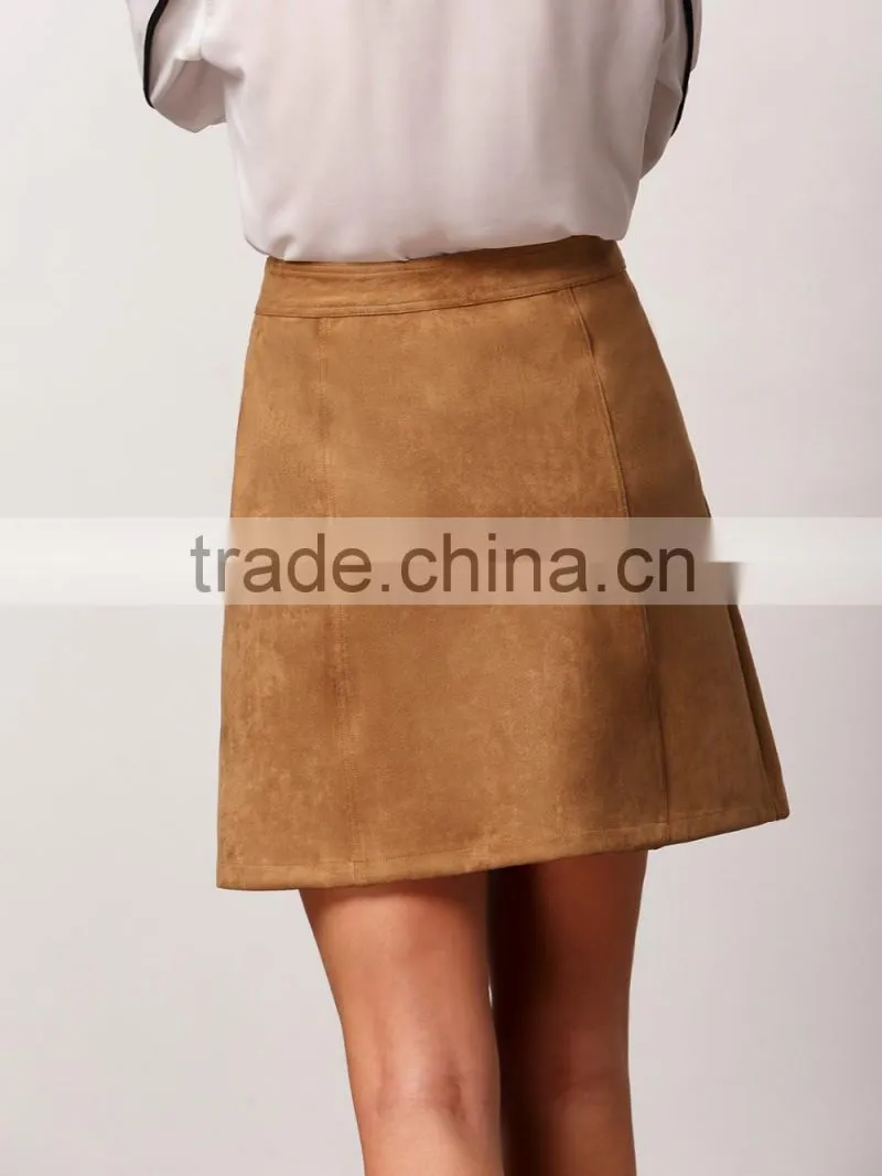 suede ladies designer skirt suits