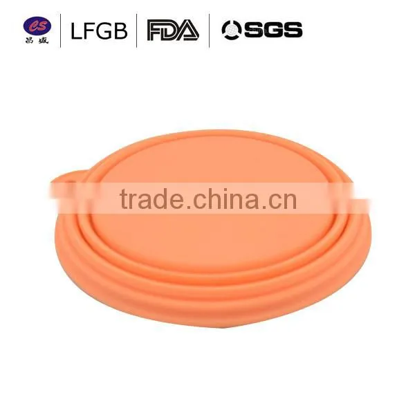 Wholesale round silicone pet bowls collapsible silicone pet bowl