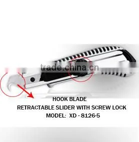 tool cutter Auto Retractable Safety 18mm Snap Off Blade Aluminium Alloy Screw-lock utility knife