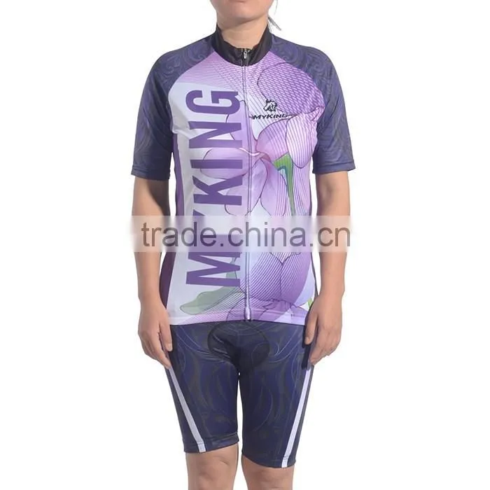 Sexy Short Sleeve Sublimation Print Cycling Jersey For Women