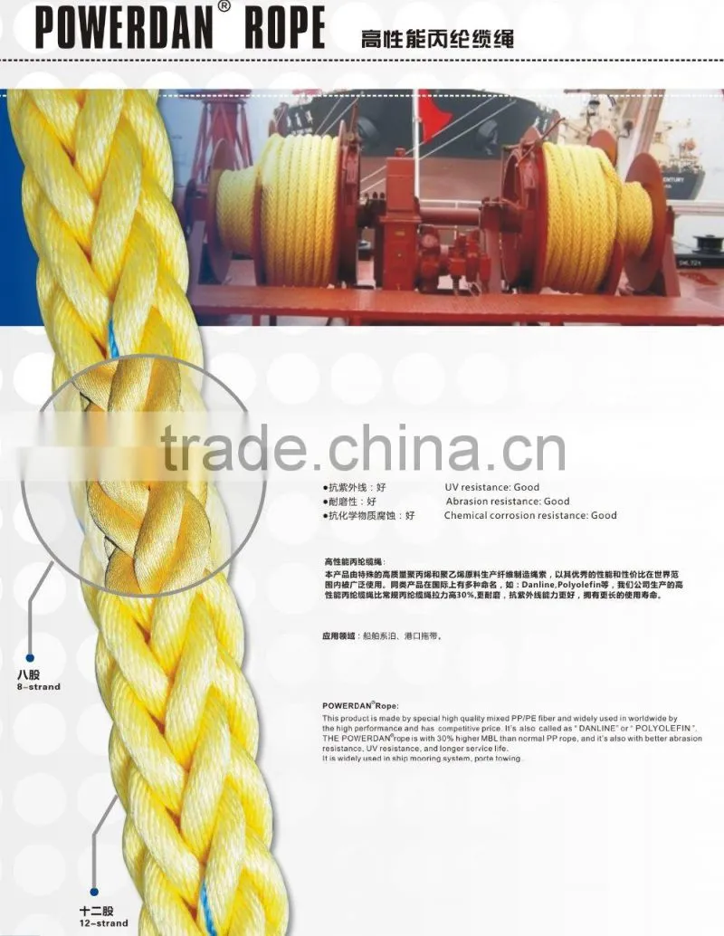 3 strands PP POWERDAN ROPE POLYSTEEL