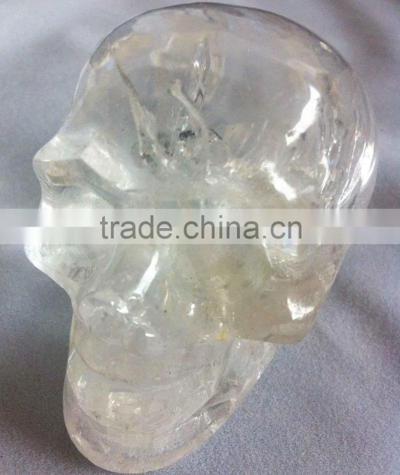 Pure Handmade Clear Quartz Skull Handicraft