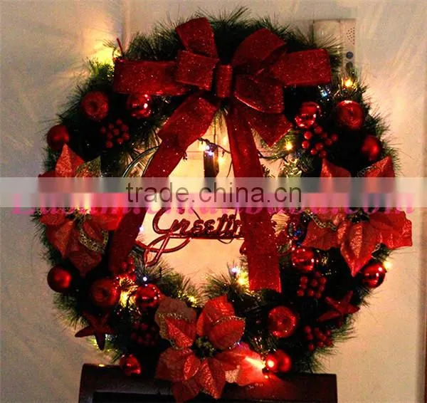 Shopping mall christmas decoration light 45cm/60cm twig christmas wreath