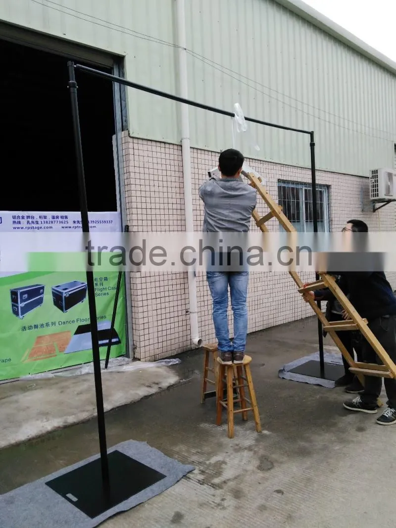 wedding Backdrop pipe system in black color with height adjustale Upright
