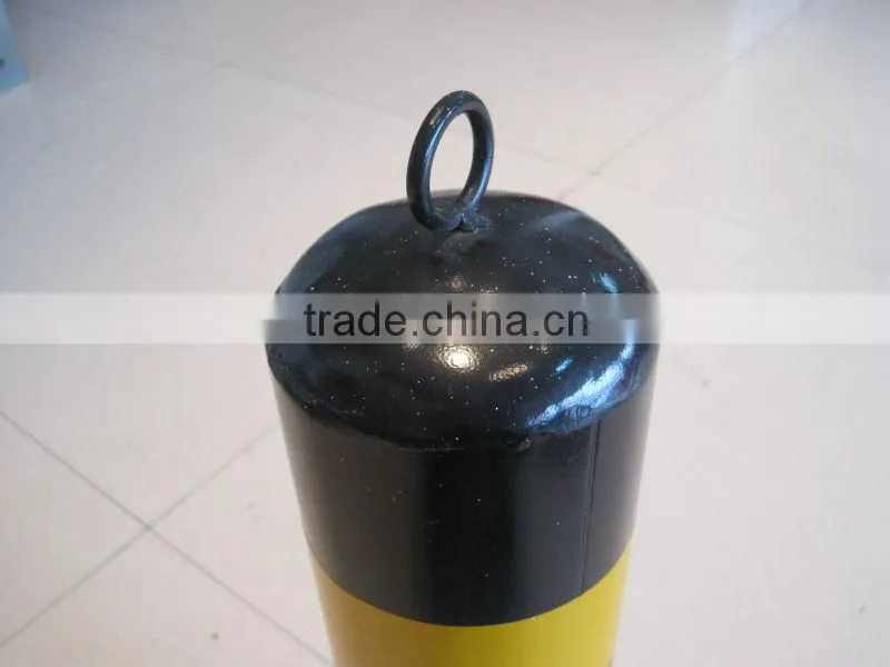 black and yellow security road barriers