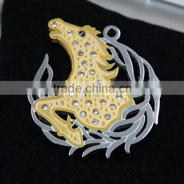 chinese gold zodiac horse pendant