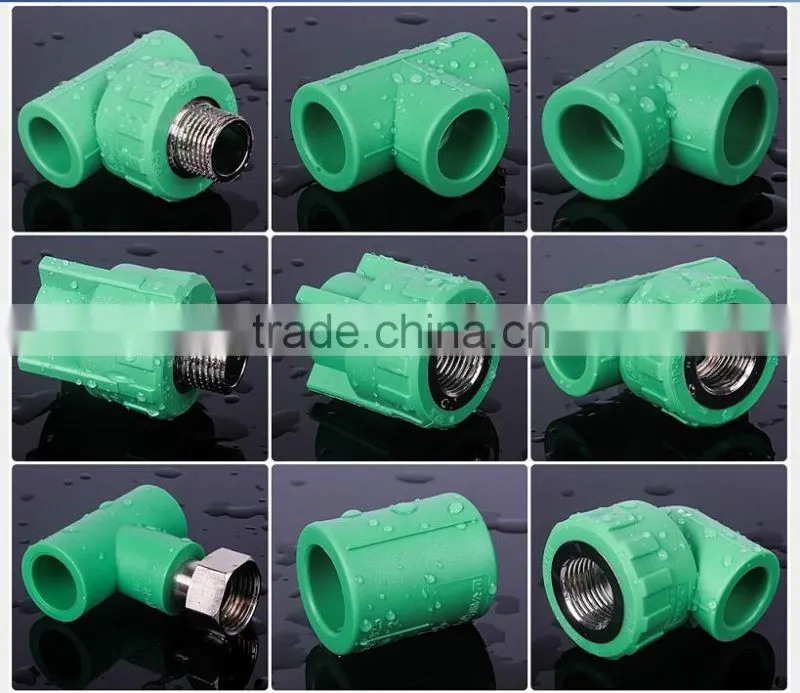 Plastic pipe fittings/PPR green female threaded quick coupler