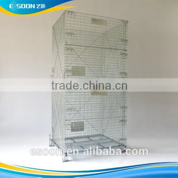 Big volume Metal container box pallet cargo cage with cover