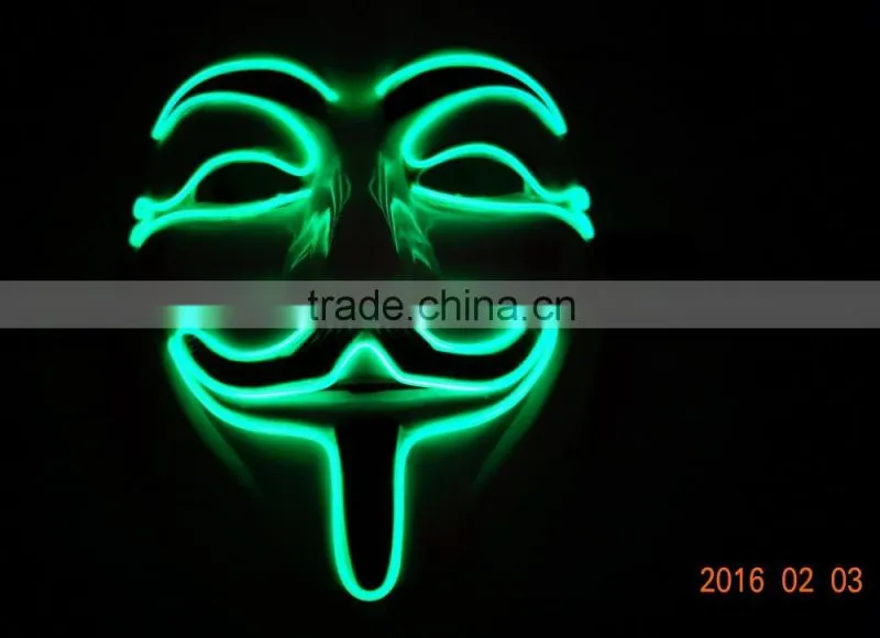EL wire V For Vendetta Mask / V for Vendetta el wire mask / Vendetta el wire mask