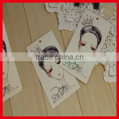 2014 Hot Sale New Design Custom Paper Print Recyclable Fancy Garment Hang Tags